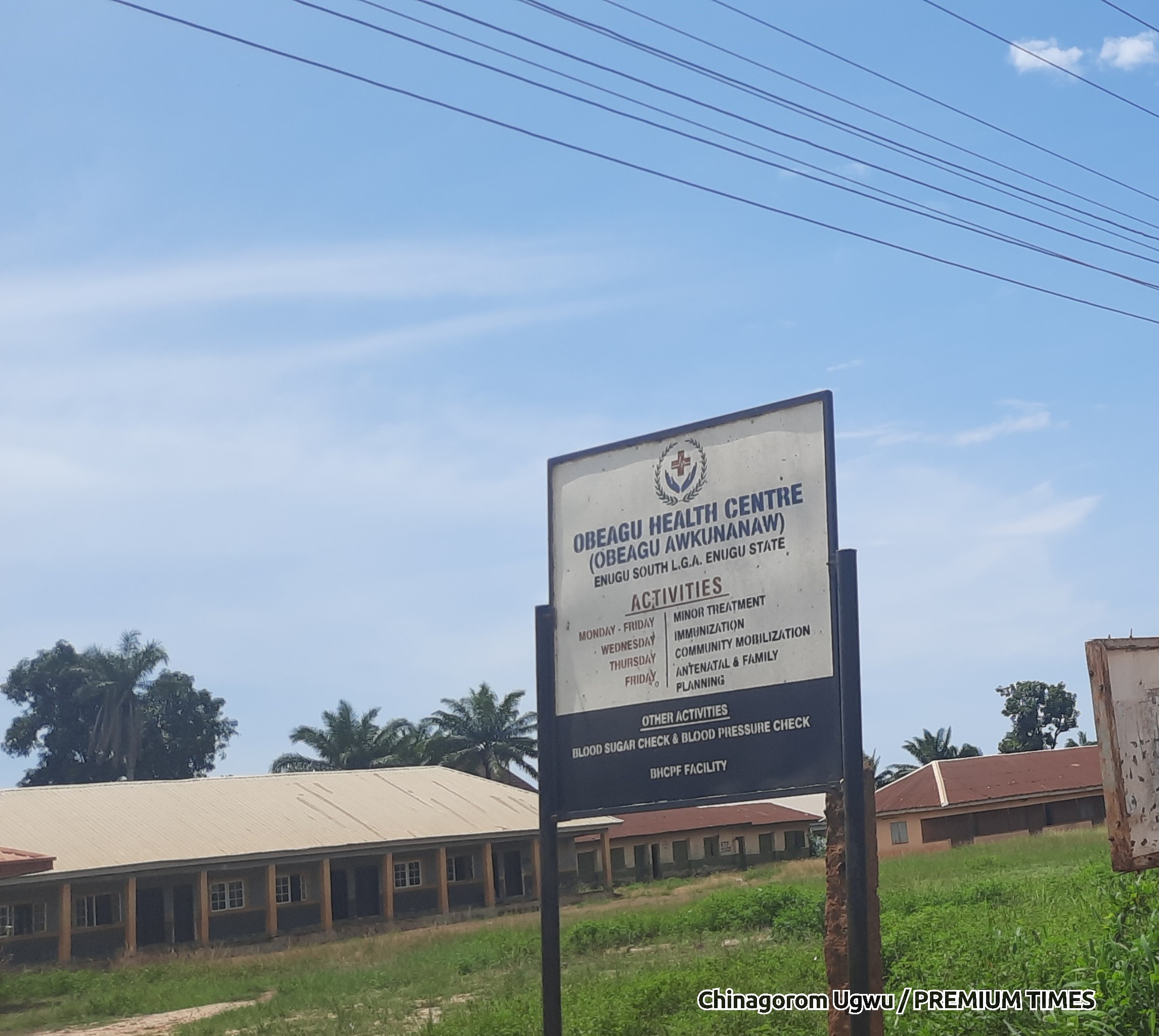 A sign post in Obeagu Awkunanaw, Enugu