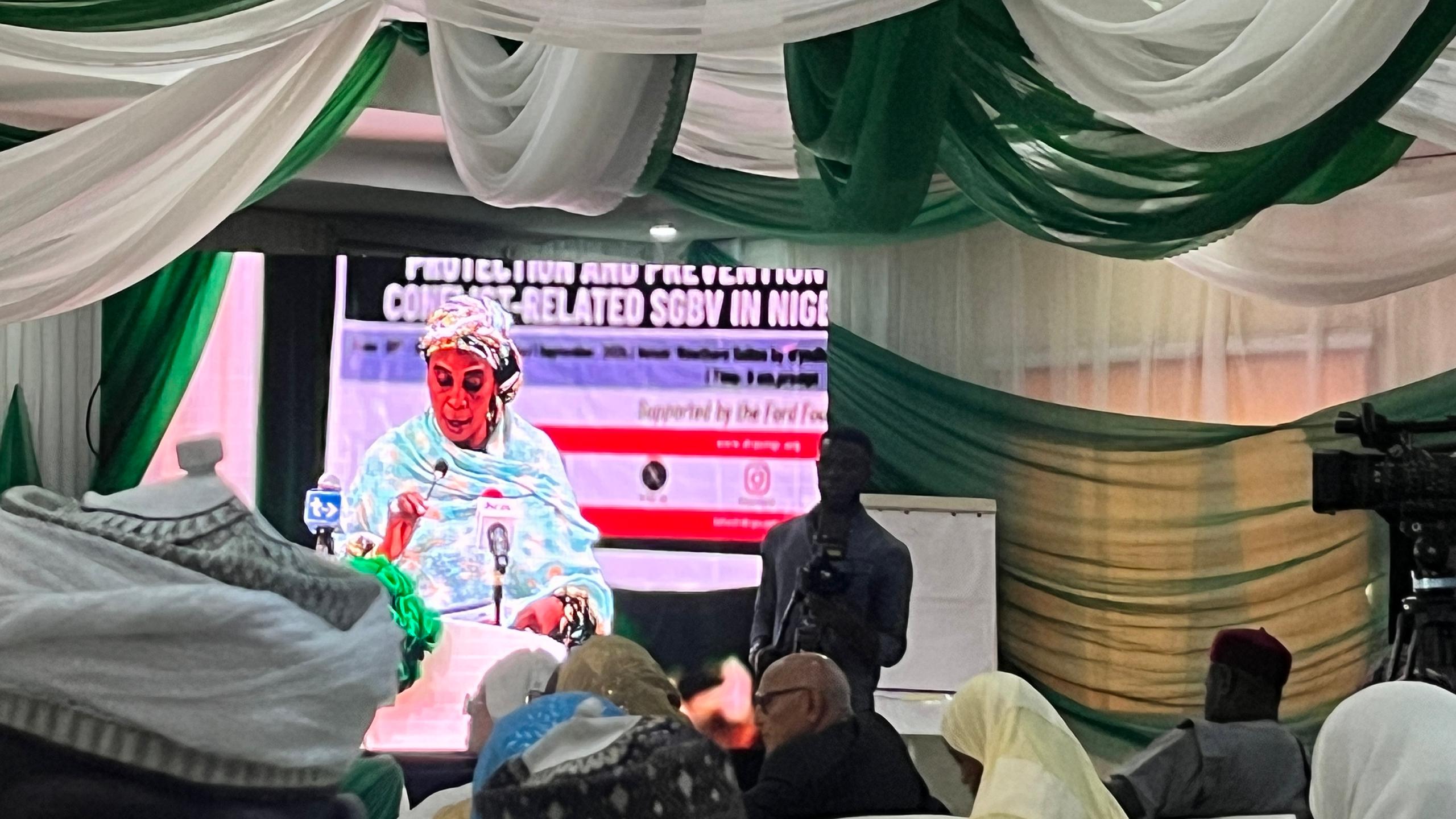 Aisha Gana represents the Minister of Women Affairs, Imaan Sulaiman-Ibrahim, at the opening of the workshop