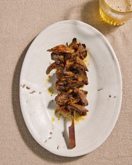 Marc Summers’ oyster mushroom skewers.